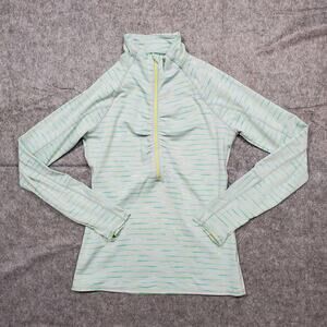 Athleta Pullover Womens Small Elite Half Zip Mock Neck Run Striped Gym Workout